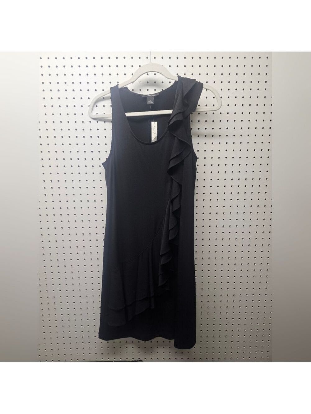 White House Black Market Elegant Black Ruffle Dress